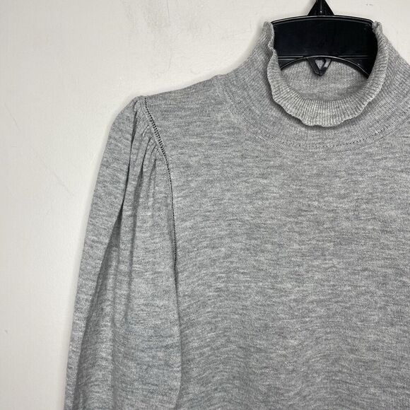 La Vie Rebecca Taylor Sweater Women XS Gray Turtleneck Lightweight Wool Blend - Picture 5 of 14